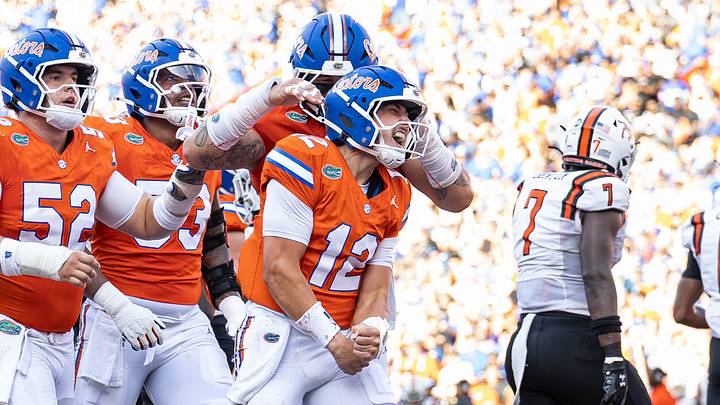 Aaron Philo is 2-0 as Florida's starting quarterback with seven touchdowns accounted for (five passing, two rushing). Aaron Philo is 2-0 as Florida's starting quarterback with seven touchdowns accounted for (five passing, two rushing).