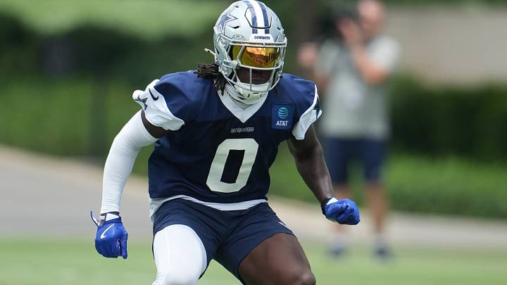 Dallas Cowboys linebacker DeMarvion Overshown goes through a drill during practice at the Ford Center. Dallas Cowboys linebacker DeMarvion Overshown goes through a drill during practice at the Ford Center.