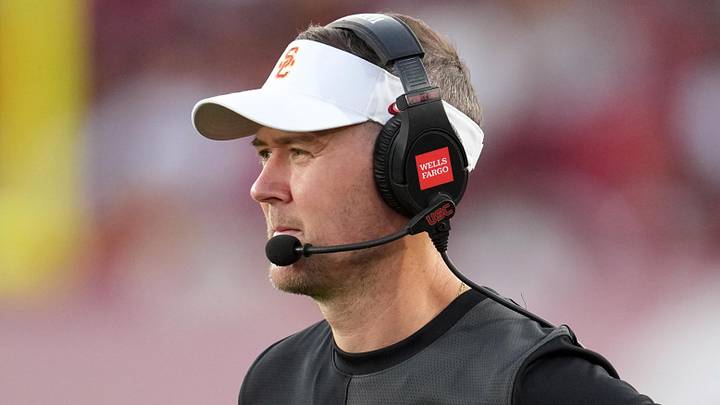 Aug 30, 2025; Los Angeles, California, USA; Southern California Trojans head coach Lincoln Riley watches from the sidelines against the Missouri State Bears in the first half at United Airlines Field at Los Angeles Memorial Coliseum. Mandatory Credit: Kirby Lee-Imagn Images Aug 30, 2025; Los Angeles, California, USA; Southern California Trojans head coach Lincoln Riley watches from the sidelines against the Missouri State Bears in the first half at United Airlines Field at Los Angeles Memorial Coliseum. Mandatory Credit: Kirby Lee-Imagn Images