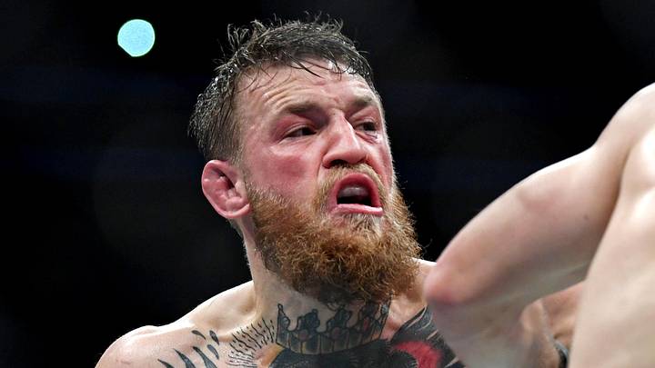 Oct 6, 2018; Las Vegas, NV, USA; Khabib Nurmagomedov (red gloves) fights Conor McGregor (blue gloves) during UFC 229 at T-Mobile Arena. Mandatory Credit: Stephen R. Sylvanie-USA TODAY Sports Oct 6, 2018; Las Vegas, NV, USA; Khabib Nurmagomedov (red gloves) fights Conor McGregor (blue gloves) during UFC 229 at T-Mobile Arena. Mandatory Credit: Stephen R. Sylvanie-USA TODAY Sports