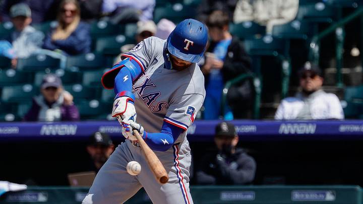 Texas Rangers right fielder Brandon Nimmo. Texas Rangers right fielder Brandon Nimmo.