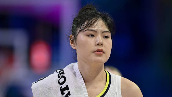 Dallas Wings center Li Yueru during the game between the Dallas Wings and the New York Liberty at College Park Center. Mandatory Credit: Jerome Miron-Imagn Images
