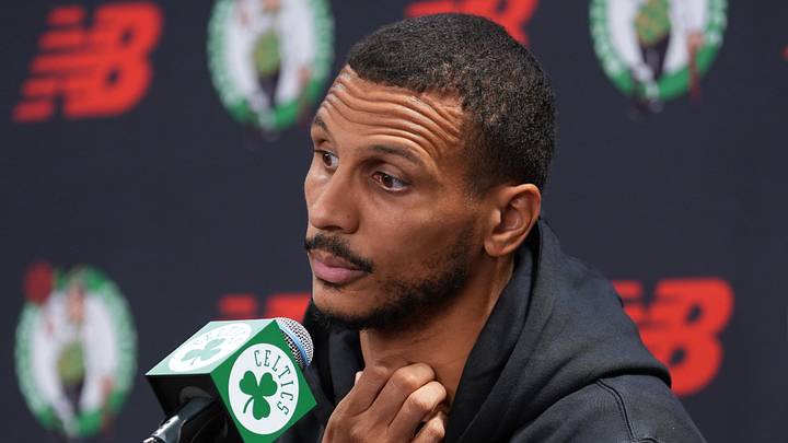 Sep 28, 2026; Boston, MA, USA; Boston Celtics head coach Joe Mazzulla talks to reporters during media day at Auerbach Center. Mandatory Credit: David Butler II-Imagn Images