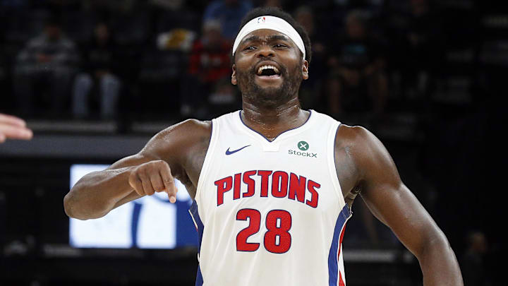 Nov 3, 2025; Memphis, Tennessee, USA; Detroit Pistons forward Isaiah Stewart (28) reacts during a timeout during the third quarter against the Memphis Grizzlies at FedExForum. Mandatory Credit: Petre Thomas-Imagn Images Nov 3, 2025; Memphis, Tennessee, USA; Detroit Pistons forward Isaiah Stewart (28) reacts during a timeout during the third quarter against the Memphis Grizzlies at FedExForum. Mandatory Credit: Petre Thomas-Imagn Images
