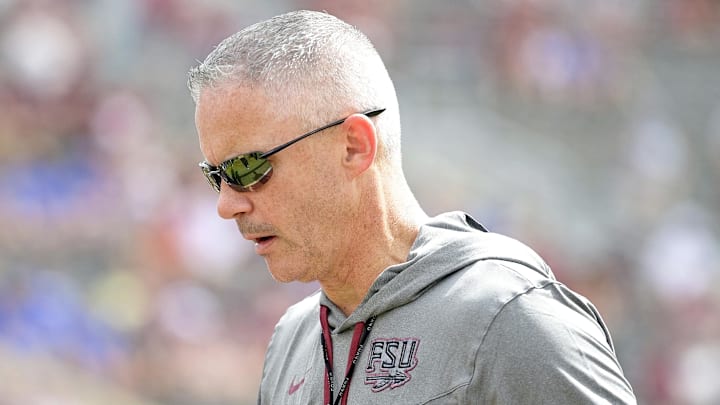 Sep 14, 2024; Tallahassee, Florida, USA; Florida State Seminoles head coach Mike Norvell before a game against the Memphis Tigers at Doak S. Campbell Stadium. Mandatory Credit: Melina Myers-Imagn Images Sep 14, 2024; Tallahassee, Florida, USA; Florida State Seminoles head coach Mike Norvell before a game against the Memphis Tigers at Doak S. Campbell Stadium. Mandatory Credit: Melina Myers-Imagn Images