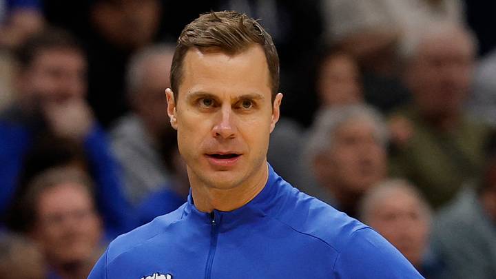Mar 29, 2026; Washington, DC, USA; Duke Blue Devils head coach Jon Scheyer looks on against the UConn Huskies in the first half during an Elite Eight game of the East Regional of the men's 2026 NCAA Tournament at Capital One Arena. Mandatory Credit: Geoff Burke-Imagn Images