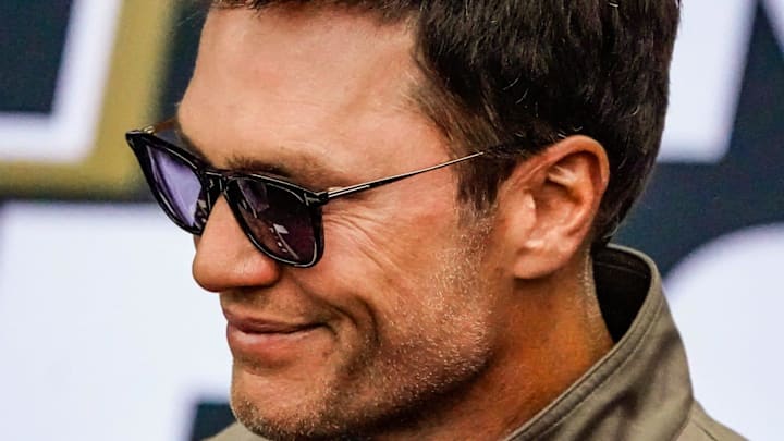 Tom Brady walks the red carpet on Sunday, May 25, 2025, ahead of the 109th running of the Indianapolis 500 at Indianapolis Motor Speedway.