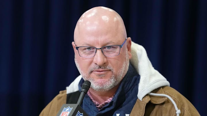 Feb 24, 2026; Indianapolis, IN, USA; Los Angeles Chargers general manager Joe Hortiz speaks at the NFL Scouting Combine at the Indiana Convention Center. Mandatory Credit: Kirby Lee-Imagn Images Feb 24, 2026; Indianapolis, IN, USA; Los Angeles Chargers general manager Joe Hortiz speaks at the NFL Scouting Combine at the Indiana Convention Center. Mandatory Credit: Kirby Lee-Imagn Images