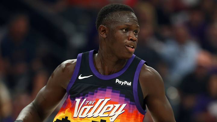 Apr 8, 2026; Phoenix, Arizona, USA; Phoenix Suns center Khaman Maluach (10) against the Dallas Mavericks at Mortgage Matchup Center. Mandatory Credit: Mark J. Rebilas-Imagn Images Apr 8, 2026; Phoenix, Arizona, USA; Phoenix Suns center Khaman Maluach (10) against the Dallas Mavericks at Mortgage Matchup Center. Mandatory Credit: Mark J. Rebilas-Imagn Images