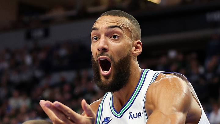 Mar 3, 2024; Minneapolis, Minnesota, USA; Minnesota Timberwolves center Rudy Gobert (27) reacts to a call during the first half against the LA Clippers at Target Center. Mandatory Credit: Matt Krohn-USA TODAY Sports Mar 3, 2024; Minneapolis, Minnesota, USA; Minnesota Timberwolves center Rudy Gobert (27) reacts to a call during the first half against the LA Clippers at Target Center. Mandatory Credit: Matt Krohn-USA TODAY Sports