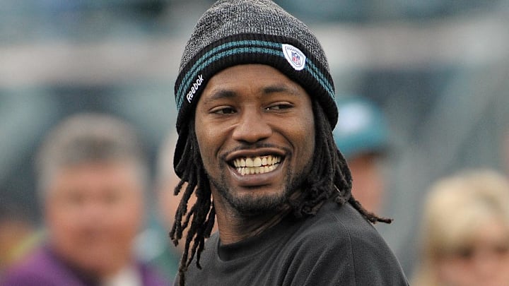 November 27, 2011; Philadelphia, PA USA; Philadelphia Eagles cornerback Asante Samuel before the game against the New England Patriots at Lincoln Financial Field. Mandatory Credit: Eric Hartline-Imagn Images