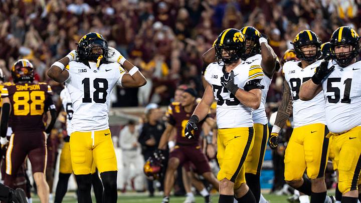 Iowa Hawkeyes defensive back Xavier Styles (18) reacts after Minnesota kicked a game-winning field goal as time expired Oct. 24, 2026 during a Big Ten football game in Minneapolis, Minnesota. Iowa Hawkeyes defensive back Xavier Styles (18) reacts after Minnesota kicked a game-winning field goal as time expired Oct. 24, 2026 during a Big Ten football game in Minneapolis, Minnesota.
