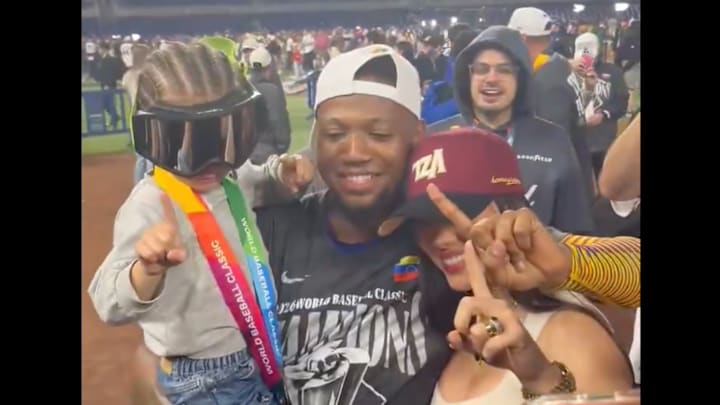 Ronald Acuna Jr. celebrated Team Venezuela’s WBC win with his family.