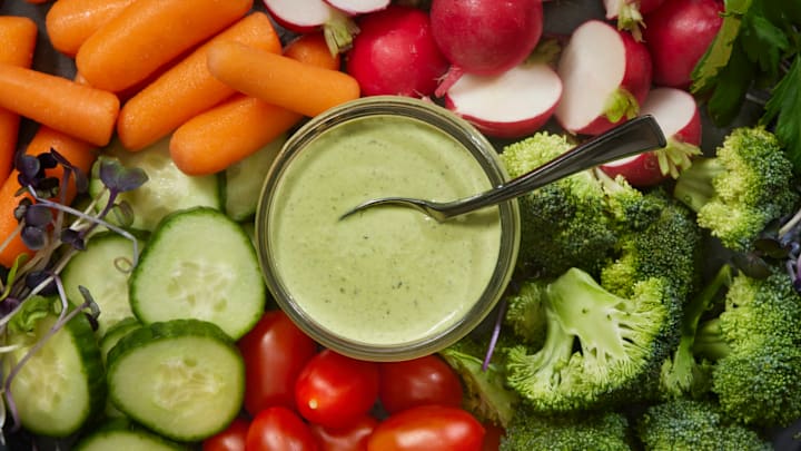 Veggies and Green Goddess dressing are a delicious combination.