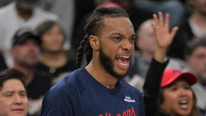 Apr 15, 2026; Inglewood, California, USA; Los Angeles Clippers guard Darius Garland (10) reacts on the bench after a basket in the first half against the Golden State Warriors during the play-in rounds of the 2026 NBA Playoffs at Intuit Dome. Mandatory Credit: Jayne Kamin-Oncea-Imagn Images Apr 15, 2026; Inglewood, California, USA; Los Angeles Clippers guard Darius Garland (10) reacts on the bench after a basket in the first half against the Golden State Warriors during the play-in rounds of the 2026 NBA Playoffs at Intuit Dome. Mandatory Credit: Jayne Kamin-Oncea-Imagn Images