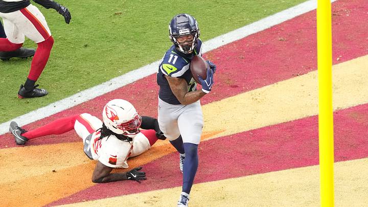 Sep 20, 2026; Glendale, Arizona, USA; Seattle Seahawks wide receiver Jaxon Smith-Njigba (11) scores a touchdown in the third quarter against the Arizona Cardinals at State Farm Stadium. Mandatory Credit: Joe Camporeale-Imagn Images Sep 20, 2026; Glendale, Arizona, USA; Seattle Seahawks wide receiver Jaxon Smith-Njigba (11) scores a touchdown in the third quarter against the Arizona Cardinals at State Farm Stadium. Mandatory Credit: Joe Camporeale-Imagn Images