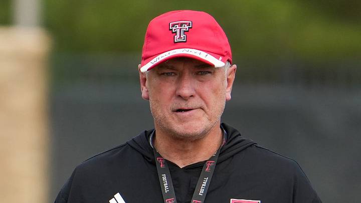 Texas Tech head coach Joey McGuire walks the field during football practice, Tuesday, Aug. 11, 2026, at the Womble Football Center. Texas Tech head coach Joey McGuire walks the field during football practice, Tuesday, Aug. 11, 2026, at the Womble Football Center.