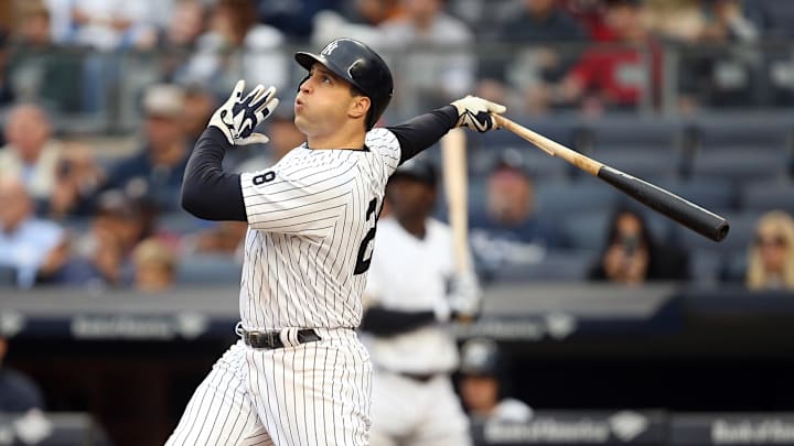 Oct 2, 2016; Bronx, NY, USA; New York Yankees first baseman Mark Teixeira (25) takes a swing in the final at-bat of his Major League career at Yankee Stadium against the Baltimore Orioles. Mandatory Credit: Danny Wild-Imagn Images Oct 2, 2016; Bronx, NY, USA; New York Yankees first baseman Mark Teixeira (25) takes a swing in the final at-bat of his Major League career at Yankee Stadium against the Baltimore Orioles. Mandatory Credit: Danny Wild-Imagn Images