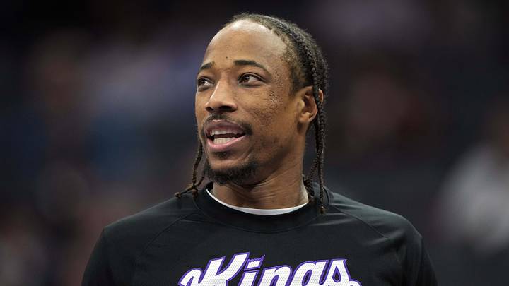 Apr 5, 2026; Sacramento, California, USA; Sacramento Kings guard DeMar DeRozan (10) before the game against the LA Clippers at Golden 1 Center. Mandatory Credit: Darren Yamashita-Imagn Images Apr 5, 2026; Sacramento, California, USA; Sacramento Kings guard DeMar DeRozan (10) before the game against the LA Clippers at Golden 1 Center. Mandatory Credit: Darren Yamashita-Imagn Images