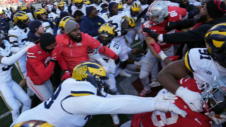 It looks like Ohio State and Michigan will have to pay up after that infamous post-game melee that got police involved. It looks like Ohio State and Michigan will have to pay up after that infamous post-game melee that got police involved.