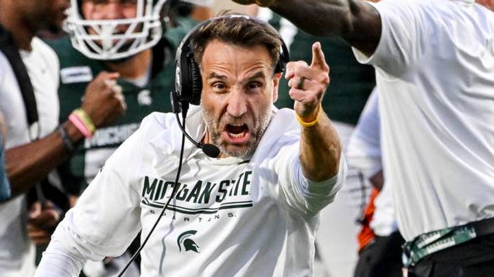 Michigan State’s Joe Rossi celebrates after a Spartans fourth down stop against Illinois during the fourth quarter on Saturday, Oct. 10, 2026, at Spartan Stadium in East Lansing. Michigan State’s Joe Rossi celebrates after a Spartans fourth down stop against Illinois during the fourth quarter on Saturday, Oct. 10, 2026, at Spartan Stadium in East Lansing.