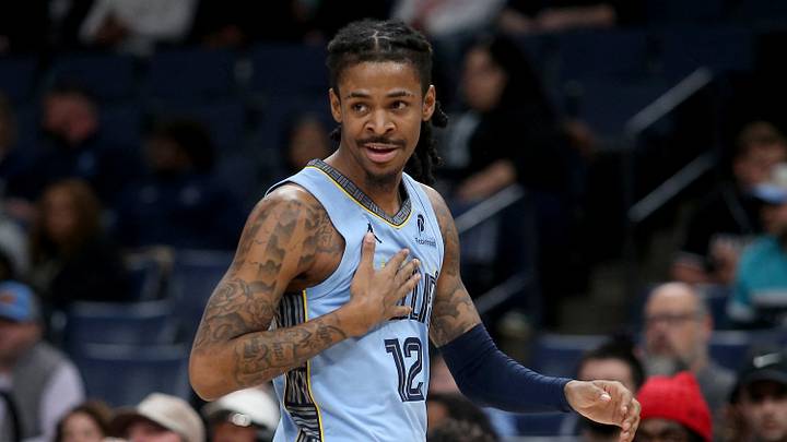 Jan 21, 2026; Memphis, Tennessee, USA; Memphis Grizzlies guard Ja Morant (12) reacts during the first quarter against the Atlanta Hawks at FedExForum. Mandatory Credit: Petre Thomas-Imagn Images Jan 21, 2026; Memphis, Tennessee, USA; Memphis Grizzlies guard Ja Morant (12) reacts during the first quarter against the Atlanta Hawks at FedExForum. Mandatory Credit: Petre Thomas-Imagn Images