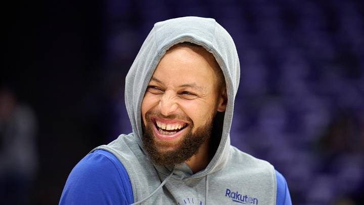 Apr 10, 2026; Sacramento, California, USA; Golden State Warriors guard Stephen Curry (30) reacts during warmups before the game against the Sacramento Kings at Golden 1 Center. Mandatory Credit: Robert Edwards-Imagn Images