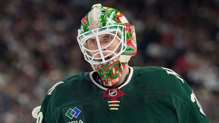 Someone pranked Minnesota Wild goaltender Jesper Wallstedt with a misprinted jersey, and he thinks he knows who it was. (Mandatory Credit: Matt Blewett-Imagn Images) Someone pranked Minnesota Wild goaltender Jesper Wallstedt with a misprinted jersey, and he thinks he knows who it was. (Mandatory Credit: Matt Blewett-Imagn Images)