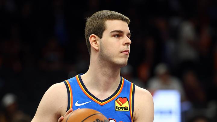 Apr 27, 2026; Phoenix, Arizona, USA; Oklahoma City Thunder guard Nikola Topic (44) against the Phoenix Suns during game four of the first round of the 2026 NBA Playoffs at Mortgage Matchup Center. Mandatory Credit: Mark J. Rebilas-Imagn Images Apr 27, 2026; Phoenix, Arizona, USA; Oklahoma City Thunder guard Nikola Topic (44) against the Phoenix Suns during game four of the first round of the 2026 NBA Playoffs at Mortgage Matchup Center. Mandatory Credit: Mark J. Rebilas-Imagn Images