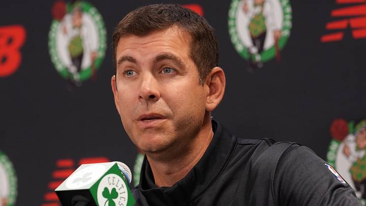 Sep 28, 2026; Boston, MA, USA; Boston Celtics president Brad Stevens talks to reporters during media day at Auerbach Center. Mandatory Credit: David Butler II-Imagn Images