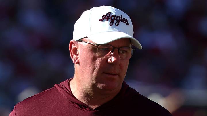 Texas A&M Aggies head coach Mike Elko is seen against the Alabama Crimson Tide during the first half at Saban Field at Bryant-Denny Stadium. Texas A&M Aggies head coach Mike Elko is seen against the Alabama Crimson Tide during the first half at Saban Field at Bryant-Denny Stadium.