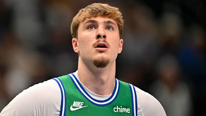 Jan 24, 2026; Dallas, Texas, USA; Dallas Mavericks forward Cooper Flagg (32) looks on during the game against the Los Angeles Lakers at the American Airlines Center. Mandatory Credit: Jerome Miron-Imagn Images Jan 24, 2026; Dallas, Texas, USA; Dallas Mavericks forward Cooper Flagg (32) looks on during the game against the Los Angeles Lakers at the American Airlines Center. Mandatory Credit: Jerome Miron-Imagn Images