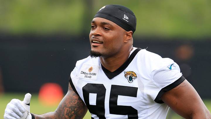 Jacksonville Jaguars defensive end BJ Green II (95) walks off the field during the first day of minicamp at the Miller Electric Center, Tuesday, June 9, 2026, in Jacksonville, Fla.
