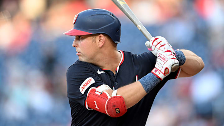 Washington Nationals first baseman Nathaniel Lowe