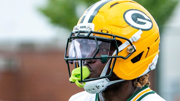 Green Bay Packers wide receiver Jayden Reed (11) runs through a drill during the second day of training camp.