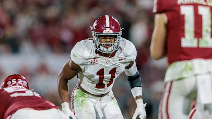 Alabama Crimson Tide linebacker Jihaad Campbell (11).