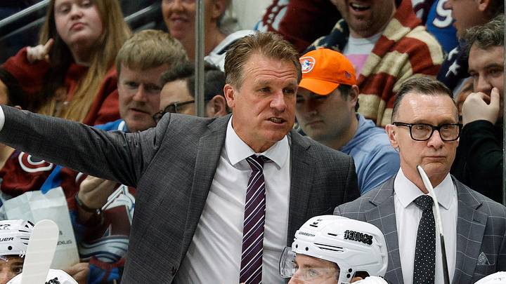 Mar 27, 2025; Denver, Colorado, USA; Los Angeles Kings head coach Jim Hiller in the first period against the Los Angeles Kings at Ball Arena. Mandatory Credit: Isaiah J. Downing-Imagn Images Mar 27, 2025; Denver, Colorado, USA; Los Angeles Kings head coach Jim Hiller in the first period against the Los Angeles Kings at Ball Arena. Mandatory Credit: Isaiah J. Downing-Imagn Images