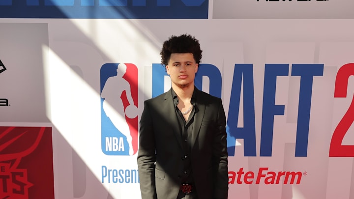 Jun 25, 2025; Brooklyn, NY, USA; Walter Clayton Jr. arrives before the first round of the 2025 NBA Draft at Barclays Center. Mandatory Credit: Brad Penner-Imagn Images