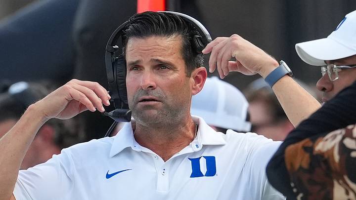 Sep 19, 2026; Durham, North Carolina, USA; Duke Blue Devils head coach Manny Diaz looks on against the Stanford Cardinal during the first half at Wallace Wade Stadium. Mandatory Credit: James Guillory-Imagn Images Sep 19, 2026; Durham, North Carolina, USA; Duke Blue Devils head coach Manny Diaz looks on against the Stanford Cardinal during the first half at Wallace Wade Stadium. Mandatory Credit: James Guillory-Imagn Images