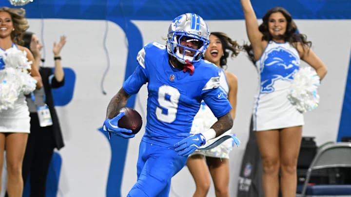 Detroit Lions wide receiver Jameson Williams (9).
