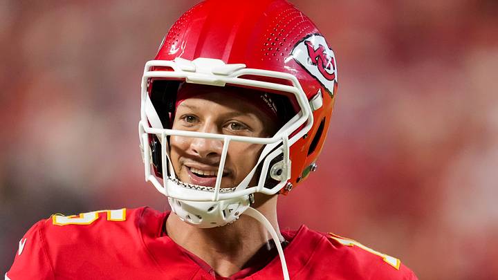 Sep 14, 2026; Kansas City, Missouri, USA; Kansas City Chiefs quarterback Patrick Mahomes (15) reacts during the second half against the Denver Broncos at Arrowhead Stadium. Mandatory Credit: Jay Biggerstaff-Imagn Images