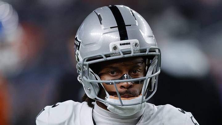 Nov 6, 2025; Denver, Colorado, USA; Las Vegas Raiders wide receiver Tre Tucker (1) before the game at Empower Field at Mile High. Mandatory Credit: Isaiah J. Downing-Imagn Images Nov 6, 2025; Denver, Colorado, USA; Las Vegas Raiders wide receiver Tre Tucker (1) before the game at Empower Field at Mile High. Mandatory Credit: Isaiah J. Downing-Imagn Images
