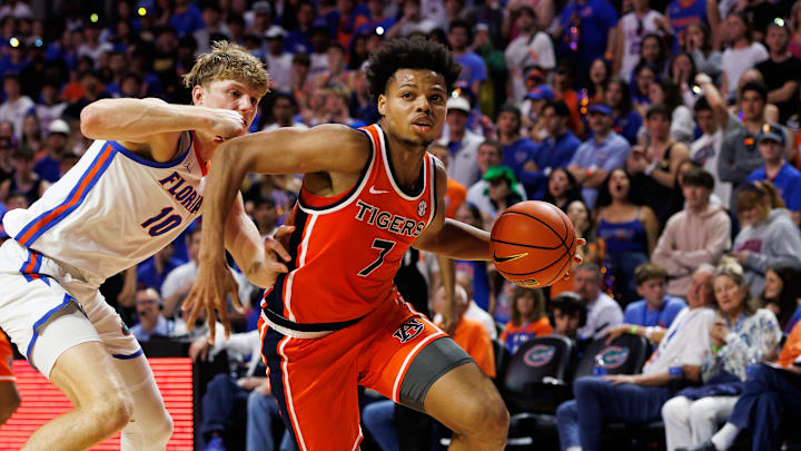 Auburn Tigers guard Keyshawn Hall led the team with 24 points in the 76-67 upset win over the No. 16 Florida Gators. 