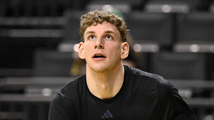 Mar 7, 2026; Eugene, Oregon, USA; Washington Huskies forward Hannes Steinbach (6) warms up before the game against the Oregon Ducks at Matthew Knight Arena. Mandatory Credit: Craig Strobeck-Imagn Images Mar 7, 2026; Eugene, Oregon, USA; Washington Huskies forward Hannes Steinbach (6) warms up before the game against the Oregon Ducks at Matthew Knight Arena. Mandatory Credit: Craig Strobeck-Imagn Images