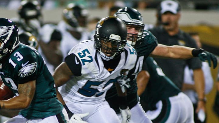 Aug 24, 2013; Jacksonville, FL, USA; Philadelphia Eagles wide receiver Damaris Johnson (13) gets