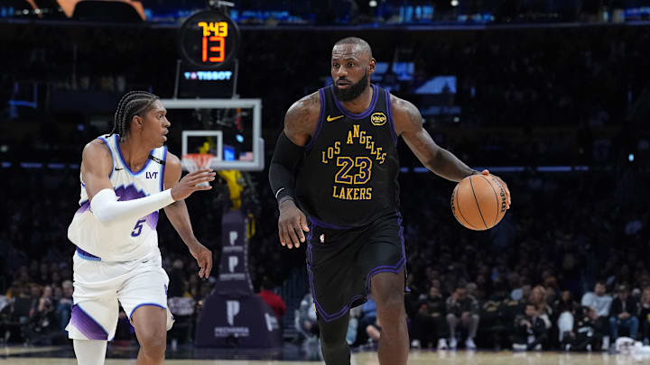 LeBron James made his season debut on Tuesday night for the Lakers against the Jazz. 