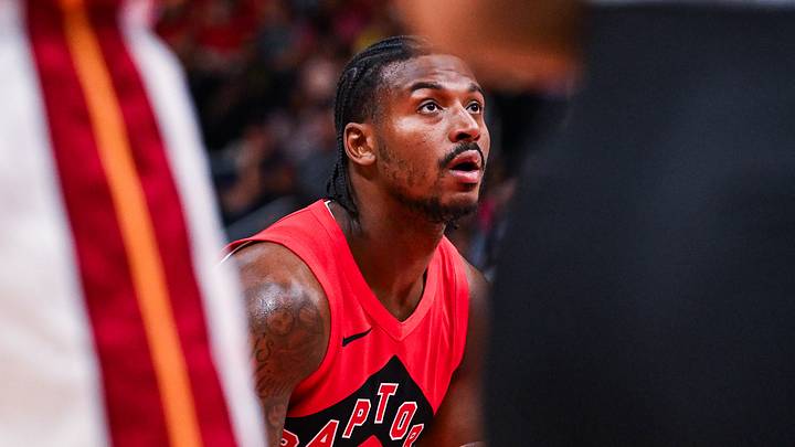 Oct 3, 2026; Quebec City, Quebec, CAN; Toronto Raptors guard Jaden Bradley (8) gets ready for a free throw against the Miami Heat during the third quarter at Videotron Centre. Mandatory Credit: David Kirouac-Imagn Images Oct 3, 2026; Quebec City, Quebec, CAN; Toronto Raptors guard Jaden Bradley (8) gets ready for a free throw against the Miami Heat during the third quarter at Videotron Centre. Mandatory Credit: David Kirouac-Imagn Images