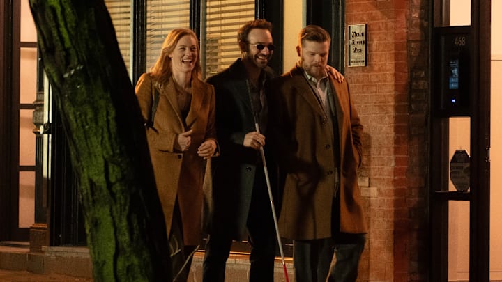 (L-R) Karen Page (Deborah Ann Woll), Daredevil/Matt Murdock (Charlie Cox) and Foggy Nelson (Elden Henson) in Marvel Television's DAREDEVIL: BORN AGAIN, exclusively on Disney+. (L-R) Karen Page (Deborah Ann Woll), Daredevil/Matt Murdock (Charlie Cox) and Foggy Nelson (Elden Henson) in Marvel Television's DAREDEVIL: BORN AGAIN, exclusively on Disney+.