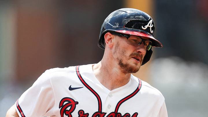 Aug 30, 2026; Cumberland, Georgia, USA;  Atlanta Braves catcher Sean Murphy (12) hits a home run against the Colorado Rockies during the third inning at Truist Park.  Mandatory Credit: Mady Mertens-Imagn Images