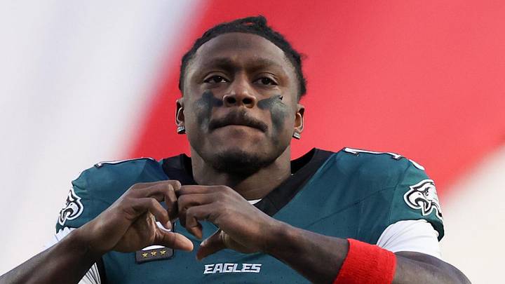 Philadelphia Eagles wide receiver A.J. Brown looks on